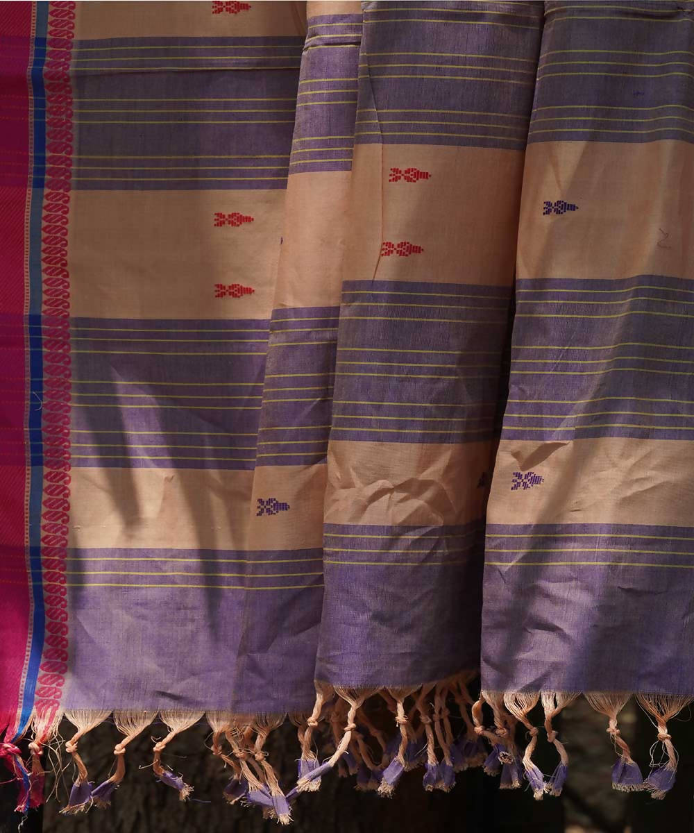 Lavender Cotton Handwoven mangalagiri saree