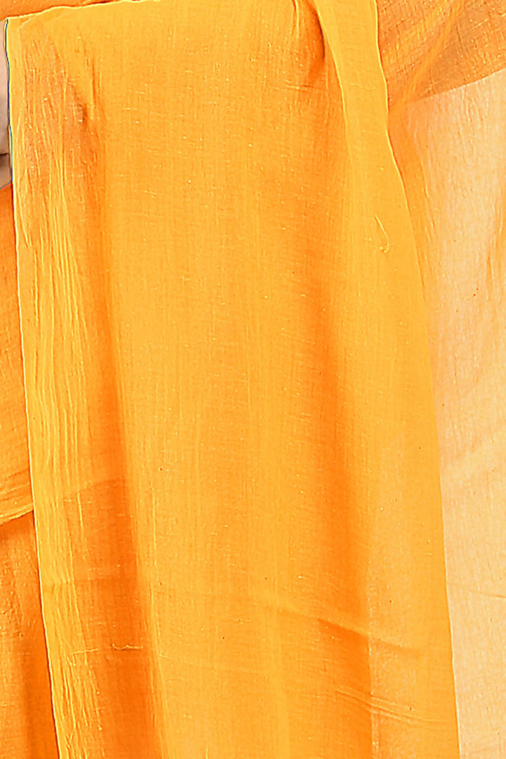 Handloom bengal yellow soft cotton saree