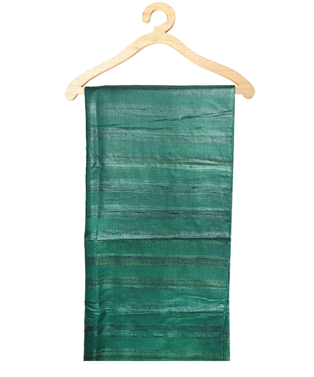 2.5m Dark green handwoven ghicha tussar silk kurta material
