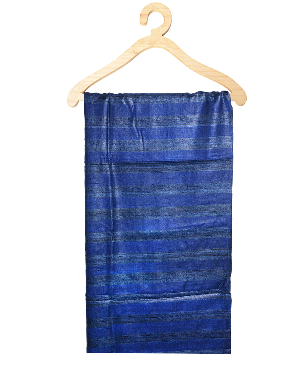 2.5m Navy blue handwoven ghicha tussar silk kurta material