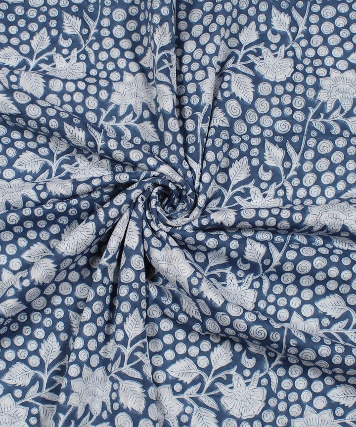 Handblock Dabu Print Cotton Indigo Fabric