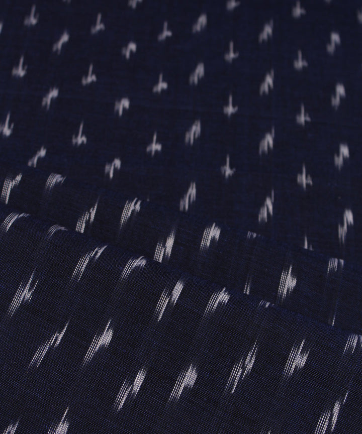 0.5m Handloom Indigo Blue White Ikat Cotton Fabric