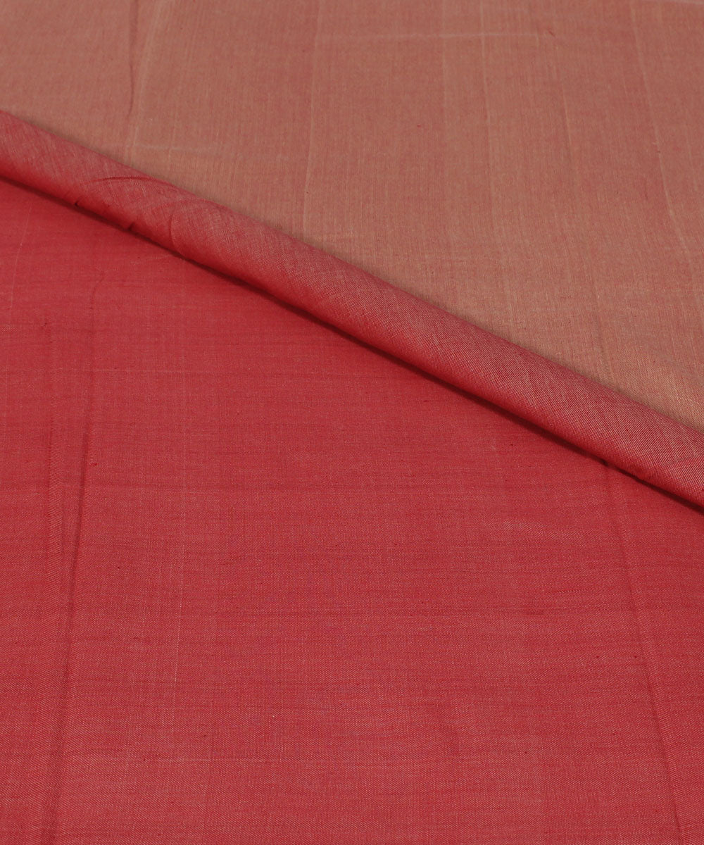 Reversible Pink and Cream Handloom Cotton Fabric