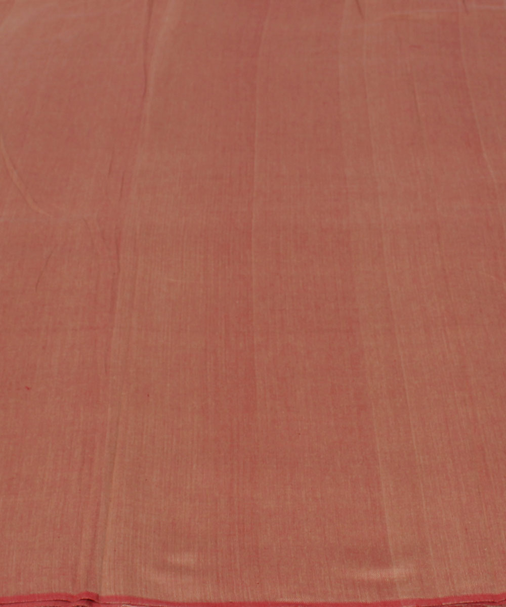 Reversible Pink and Cream Handloom Cotton Fabric