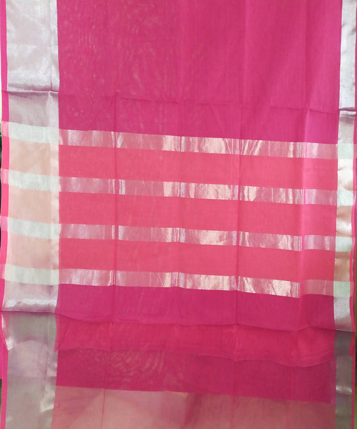 Pink hand woven cotton venkatagiri saree