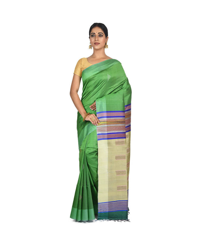 Light Green Bengal handloom silk saree