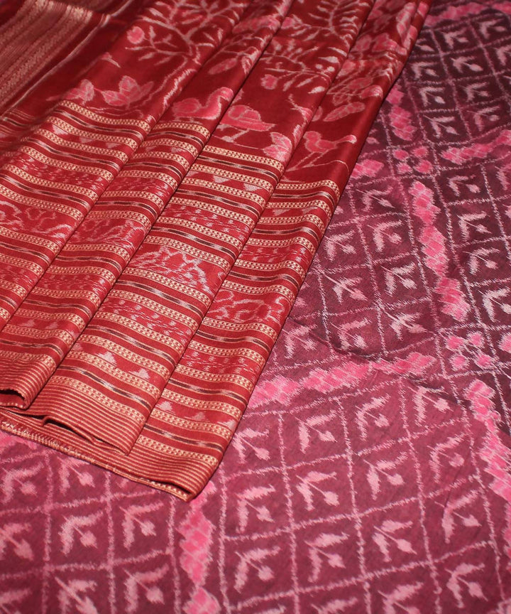 Magenta Sambalpuri Cotton Handloom Saree