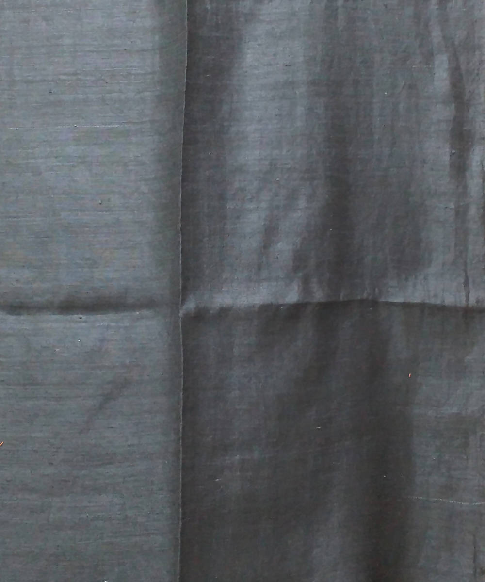 dark grey handwoven Half and half sequin resham silk Saree