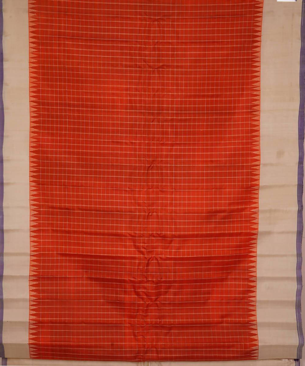 orange beige handloom gadwal silk saree