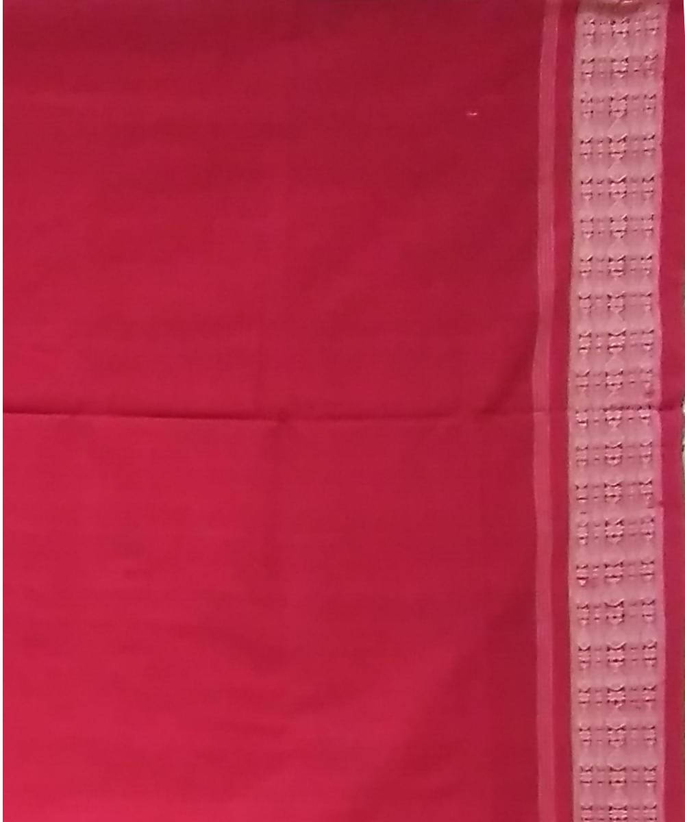 Black red handwoven cotton sambalpuri saree