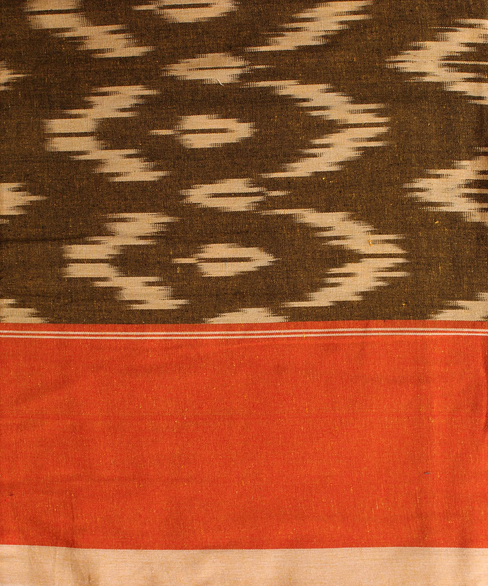 Olive green cotton handwoven pochampally ikat bedsheet