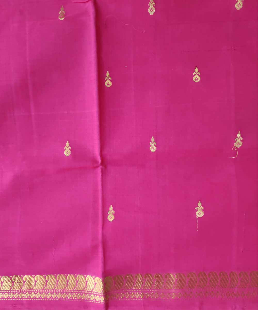 Pink green handloom cotton venkatagiri saree