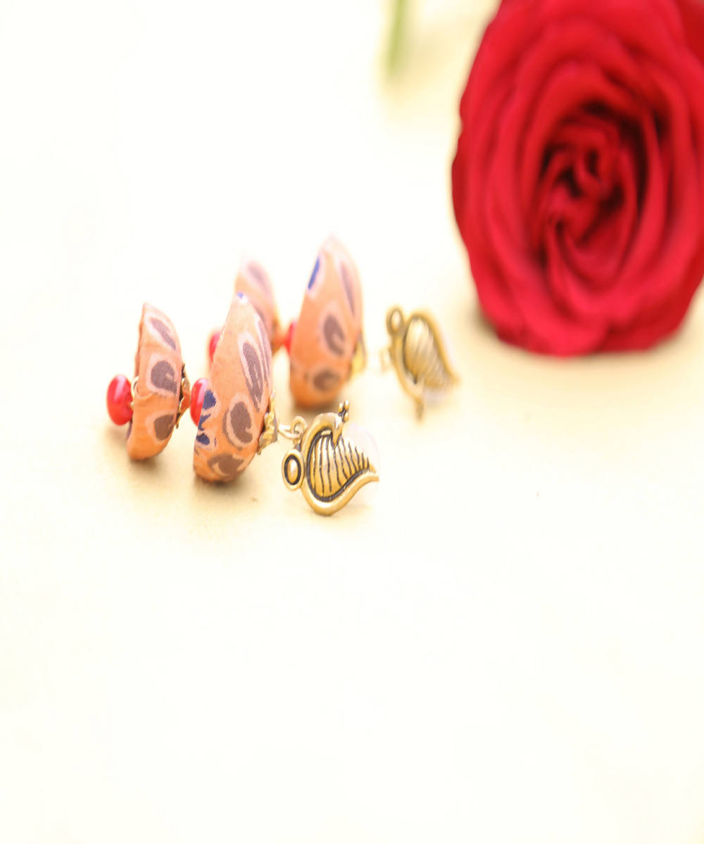 Peacock orange double jhumka