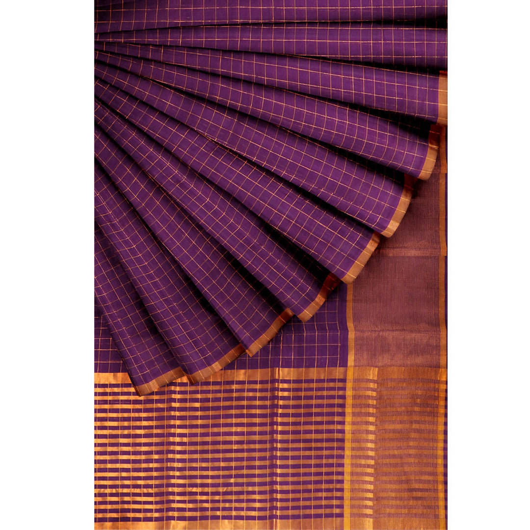 Purple handloom cotton venkatagiri saree