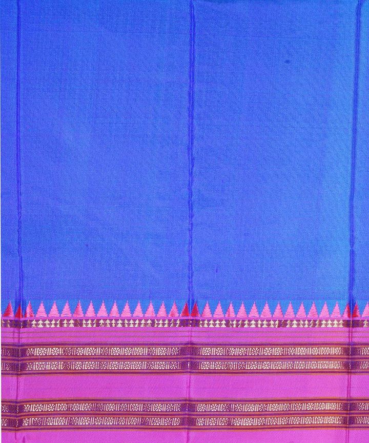 Royal blue handwoven narayanpet silk sari