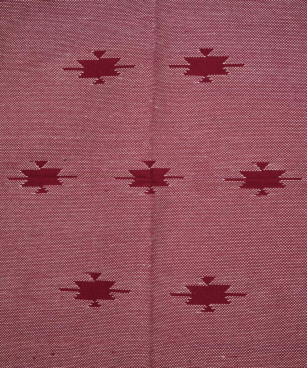 Maroon handwoven cotton interlock dhurrie