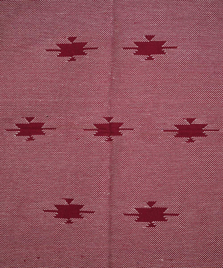 Maroon handwoven cotton interlock dhurrie
