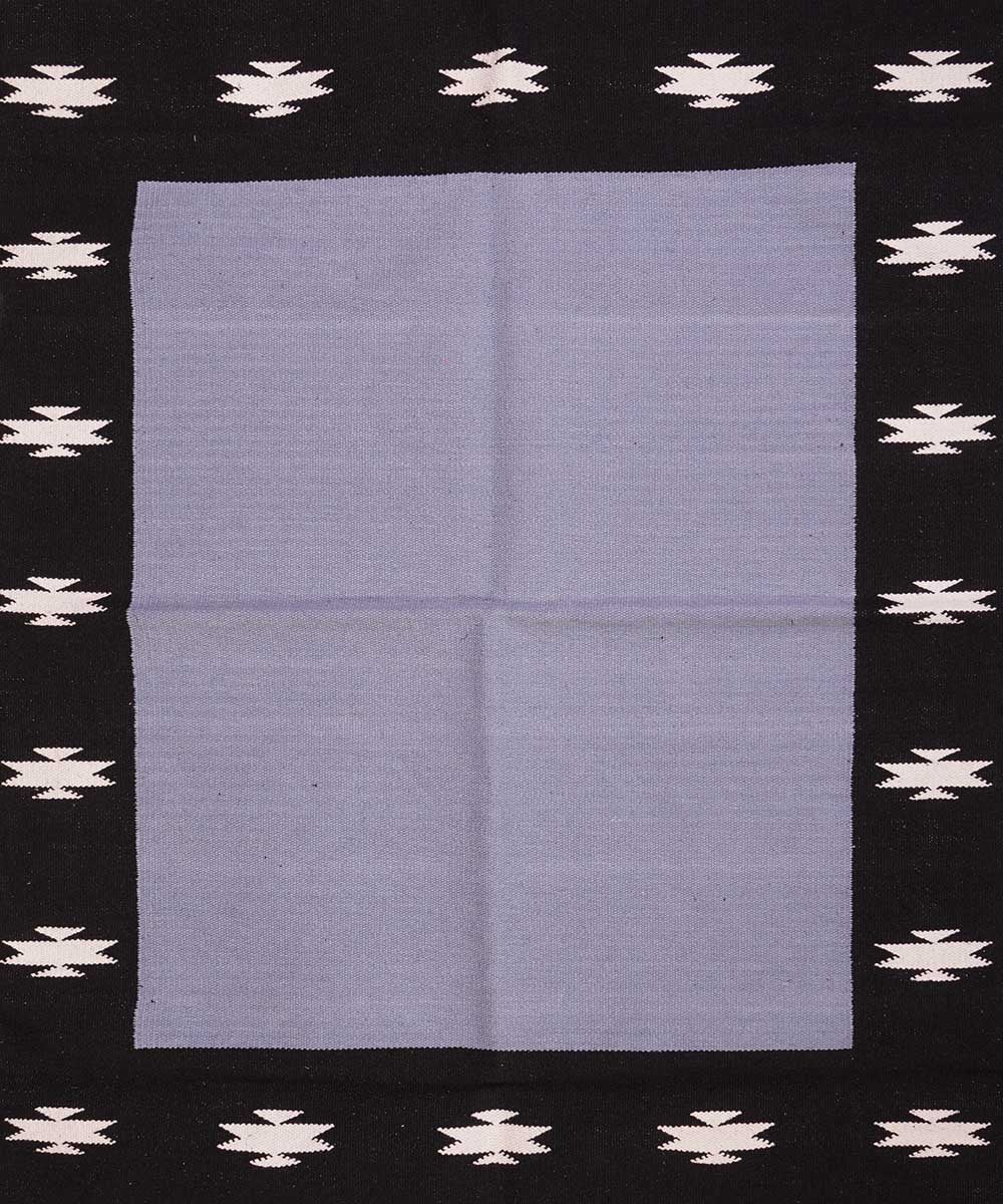 Grey handwoven cotton interlock dhurrie
