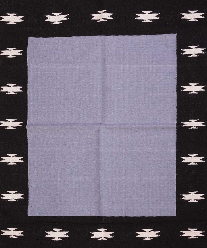 Grey handwoven cotton interlock dhurrie