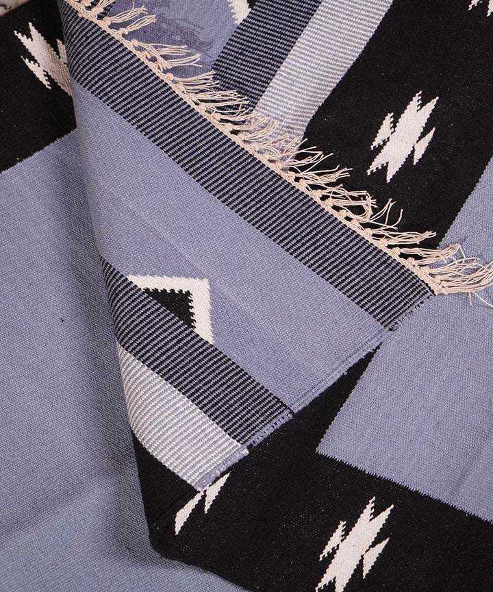Grey handwoven cotton interlock dhurrie