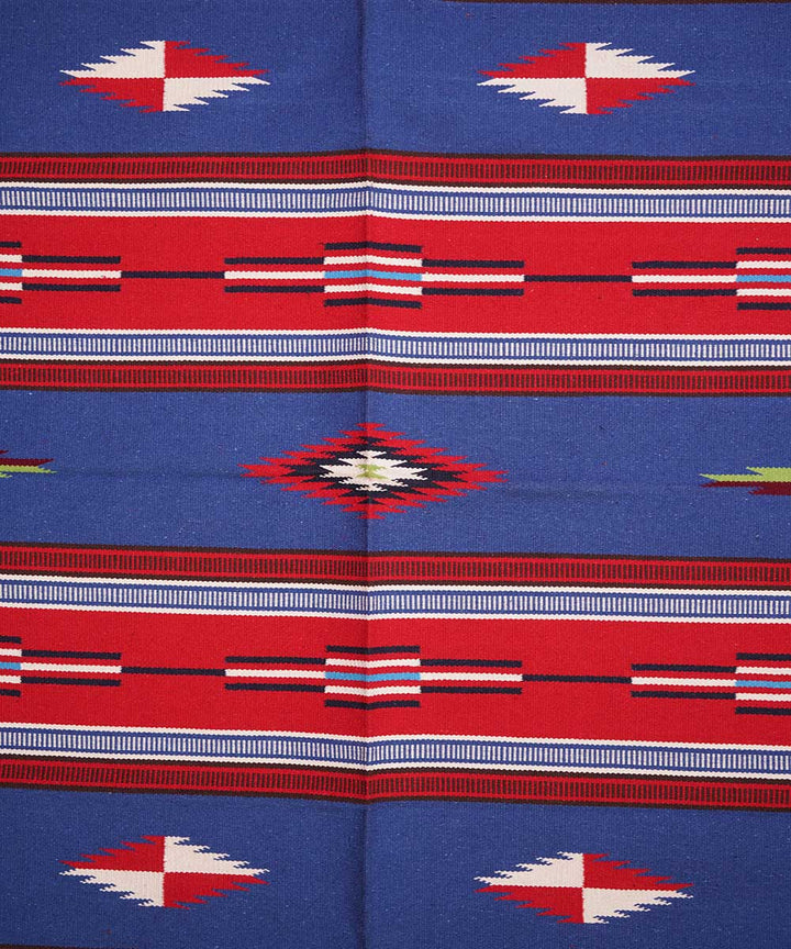 Multicolour handwoven cotton interlock dhurrie