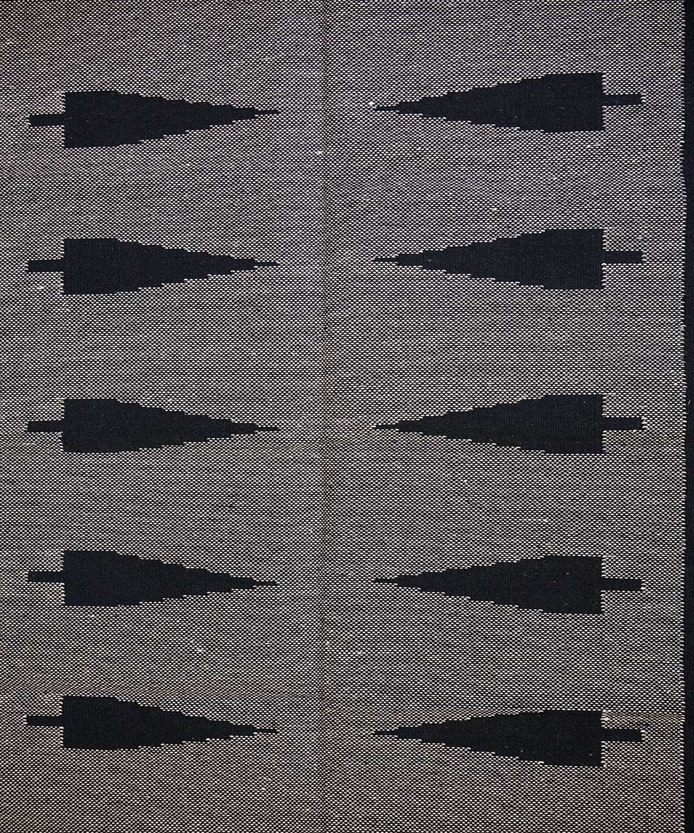 Black hand woven interlock cotton durrie