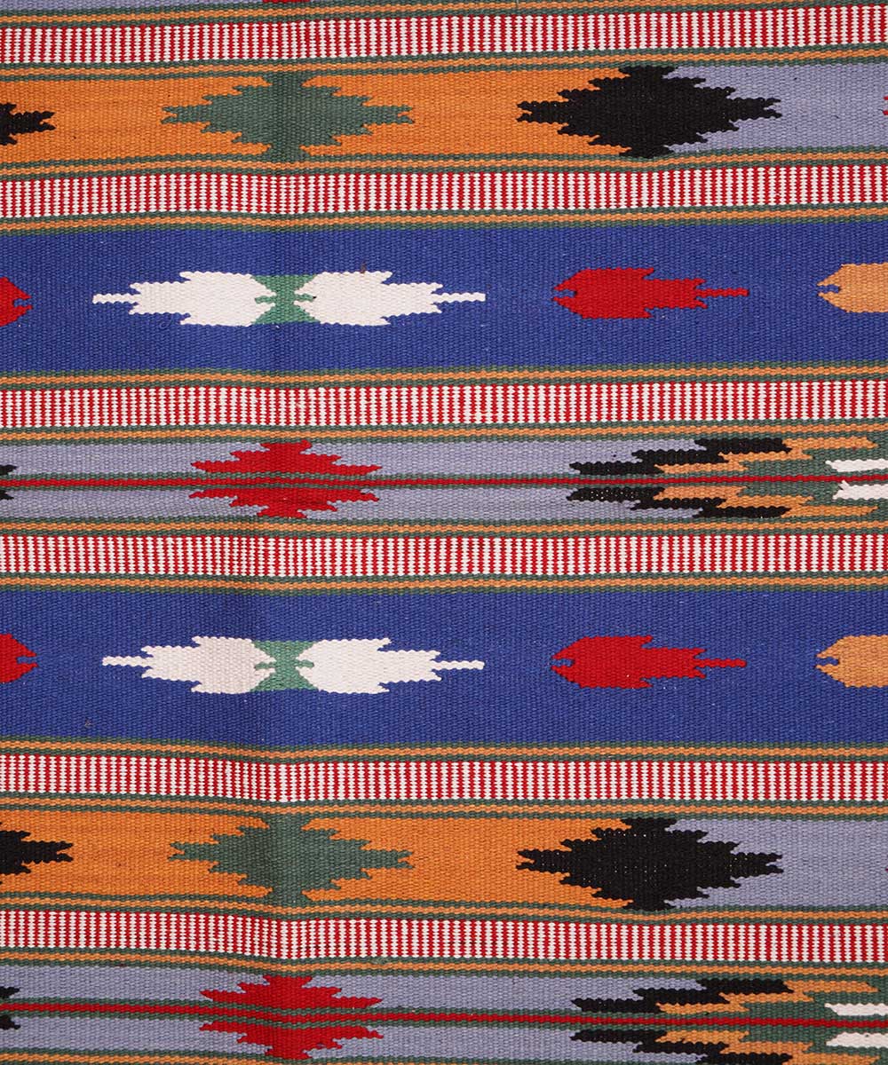 Red hand woven cotton interlock durrie
