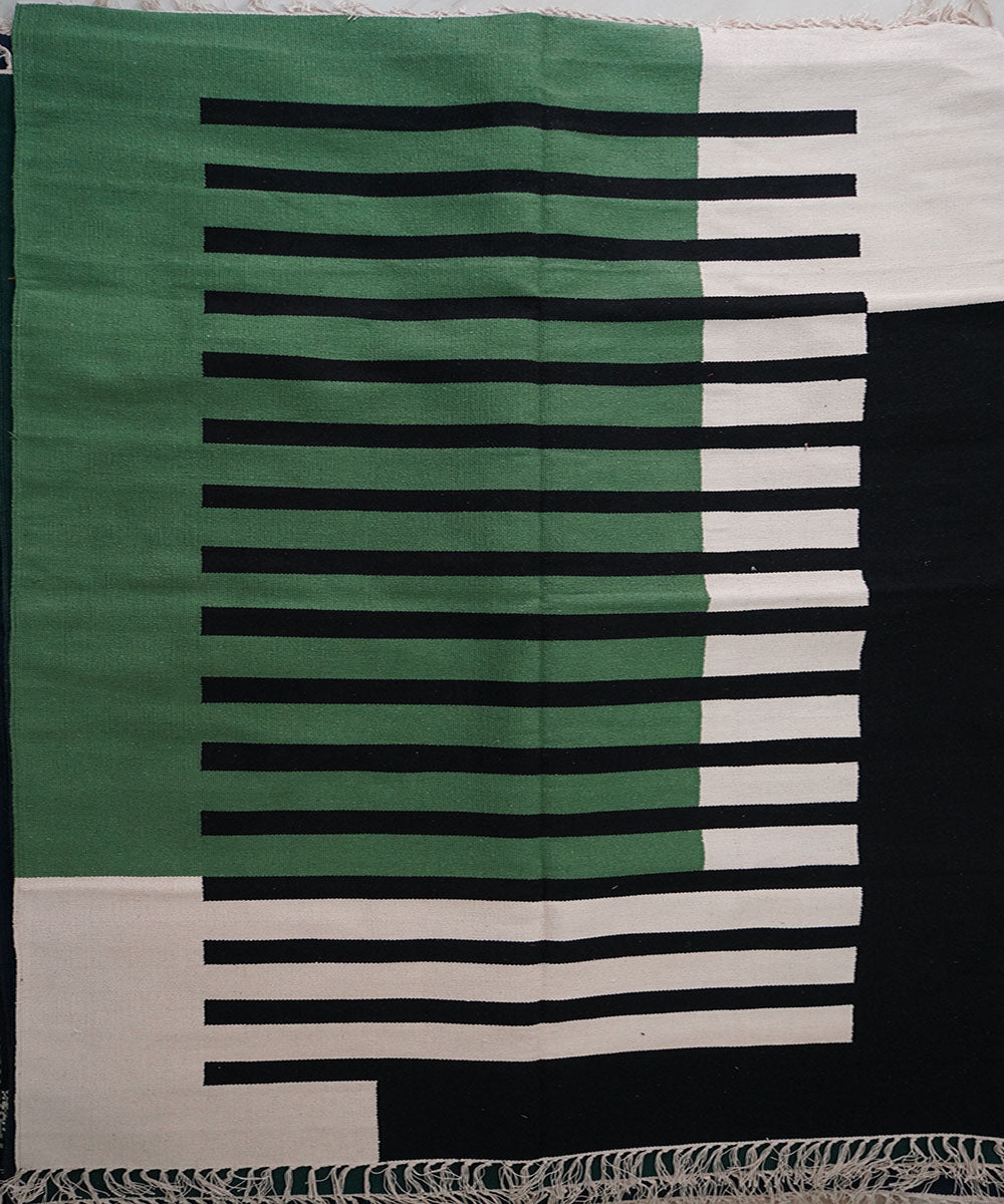 Multicolor handwoven cotton interlock dhurrie