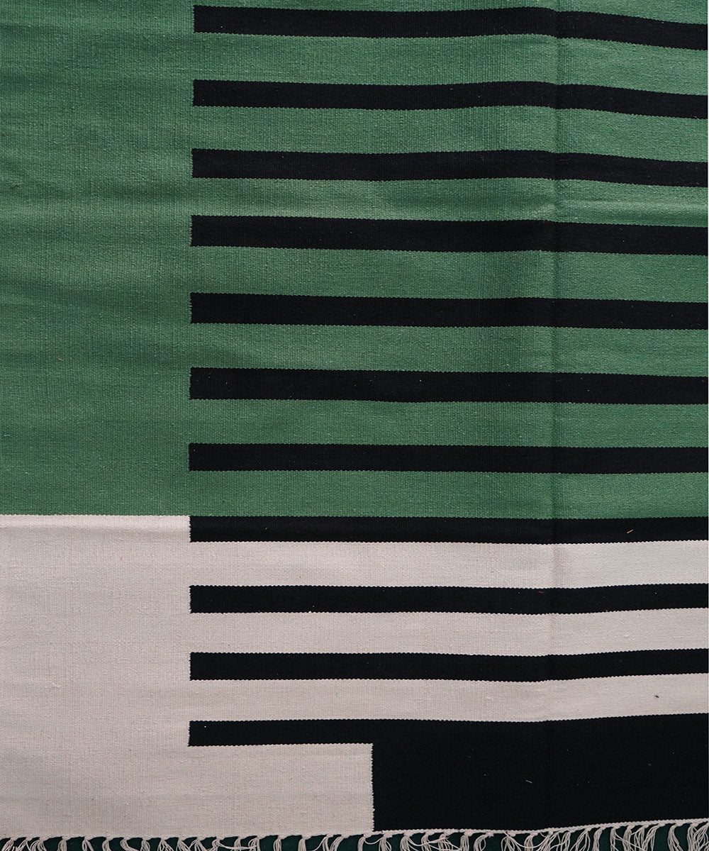 Multicolor handwoven cotton interlock dhurrie