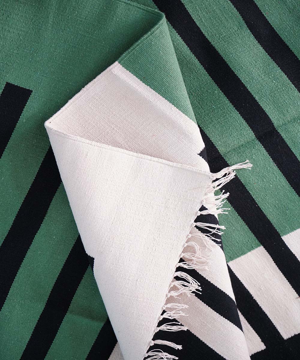 Multicolor handwoven cotton interlock dhurrie