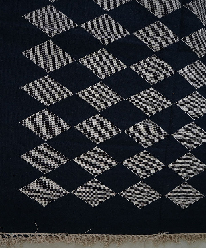 Black handwoven cotton interlock dhurrie