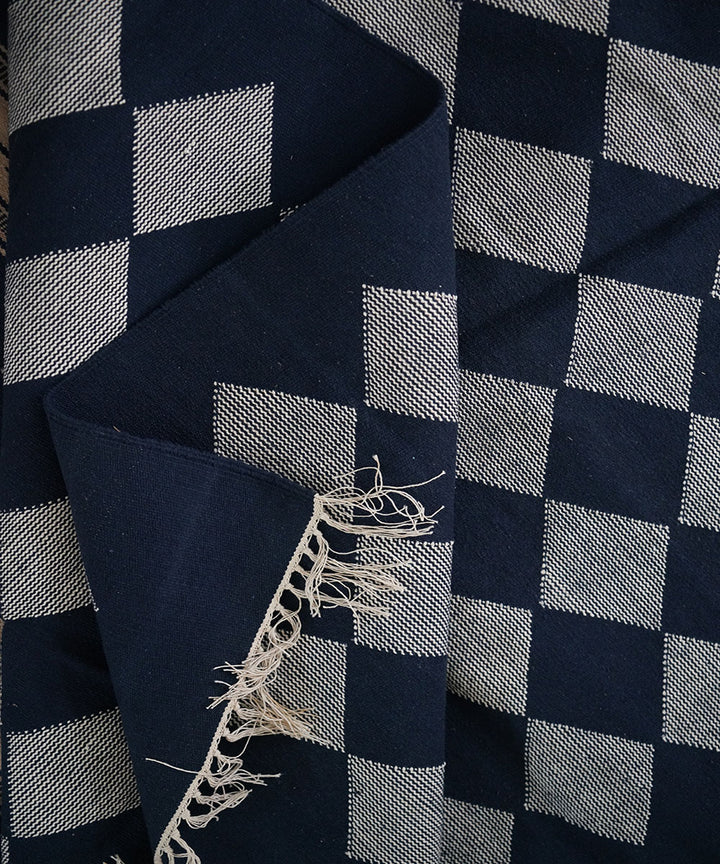 Black handwoven cotton interlock dhurrie
