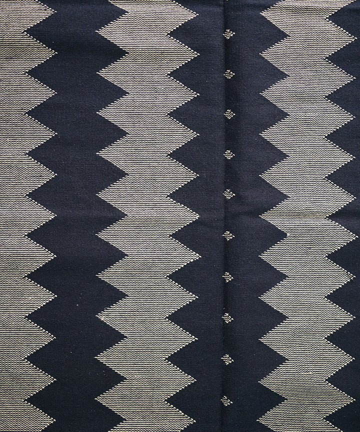 Black handloom cotton interlock dhurrie
