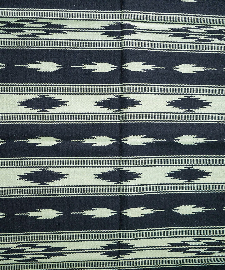Black handwoven interlock cotton durrie