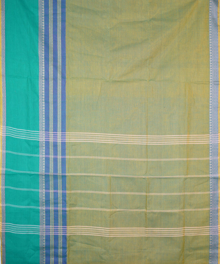 Cyan green handwoven cotton venkatagiri saree