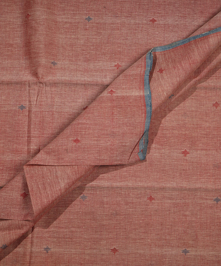 Pink natural dye handwoven cotton jamdani fabric