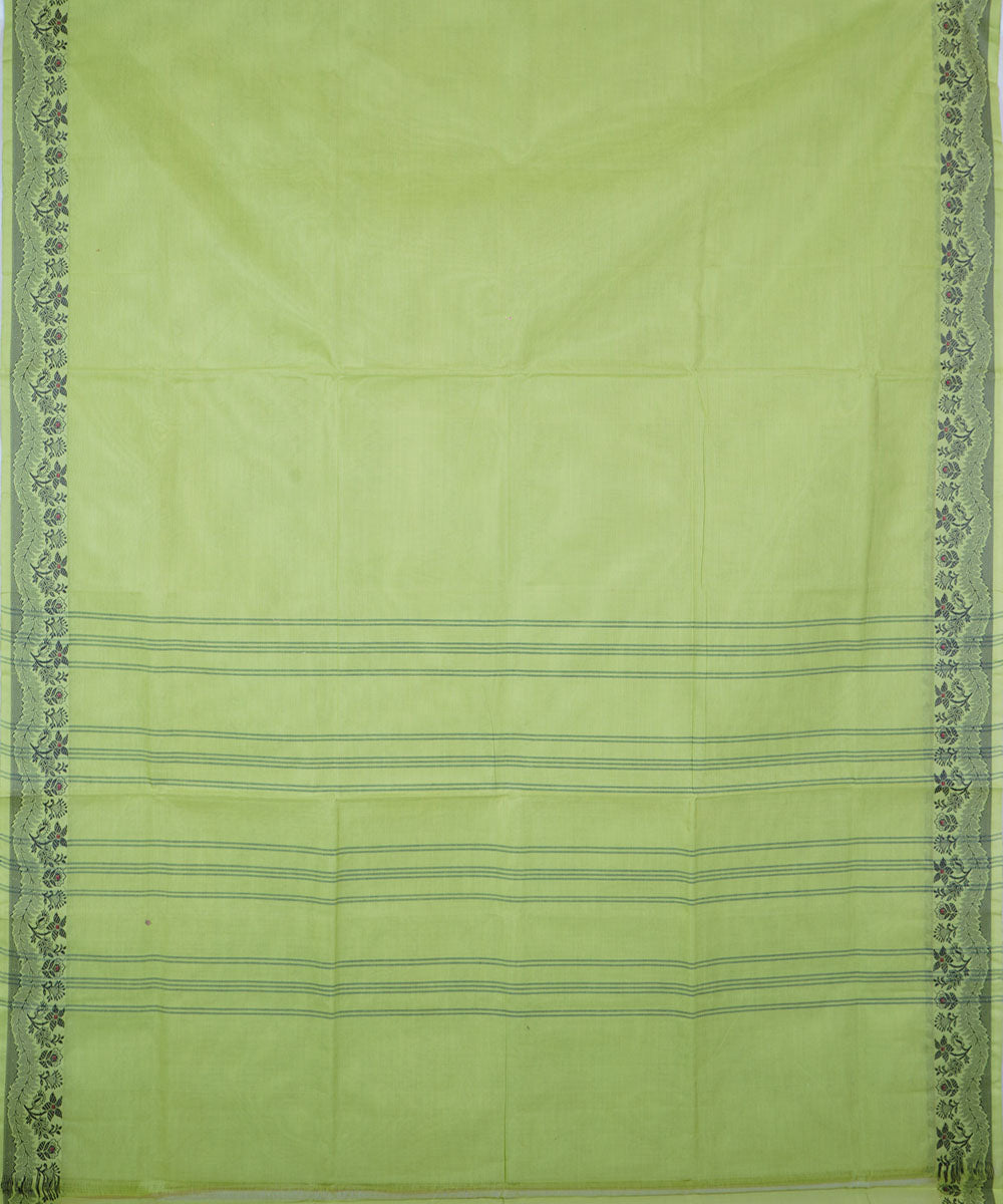 Light green handwoven cotton venkatagiri saree