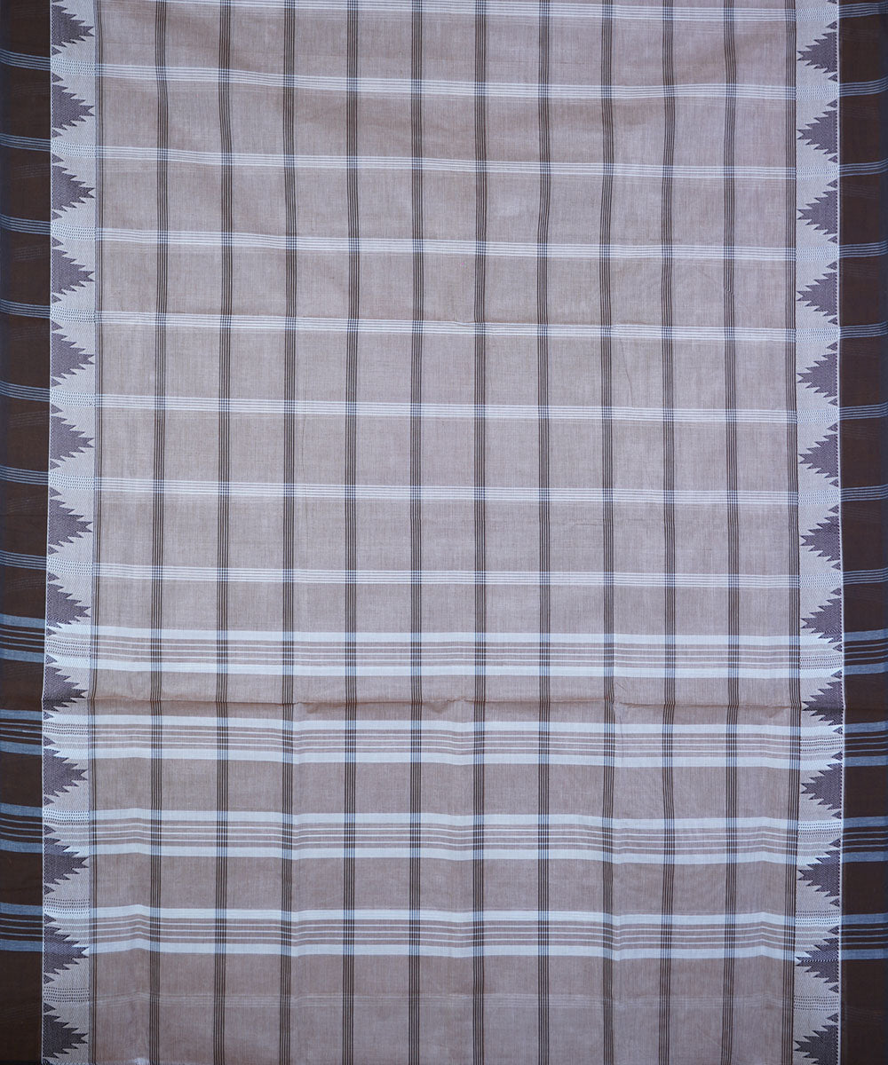 Grey handwoven cotton venkatagiri saree