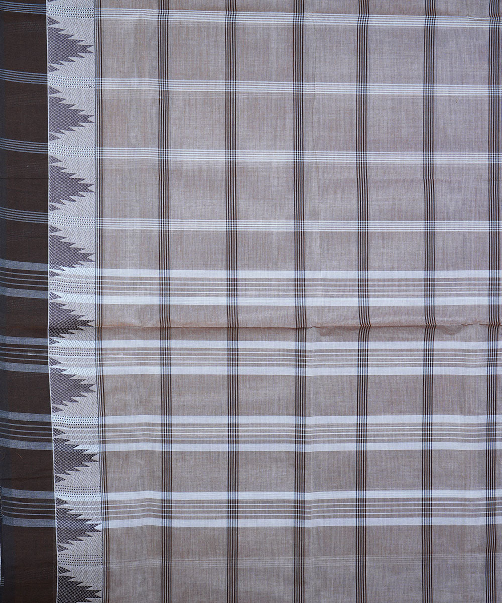 Grey handwoven cotton venkatagiri saree