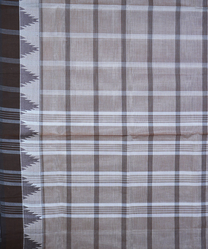 Grey handwoven cotton venkatagiri saree