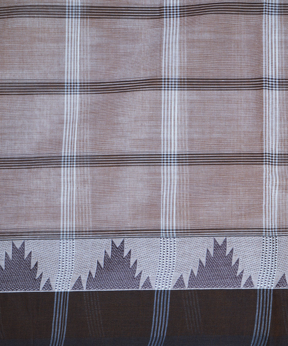 Grey handwoven cotton venkatagiri saree