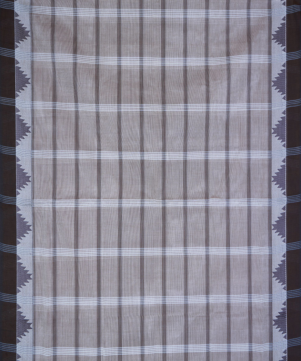 Grey handwoven cotton venkatagiri saree
