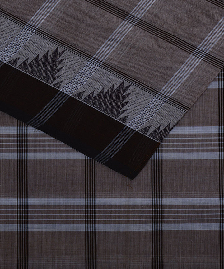 Grey handwoven cotton venkatagiri saree