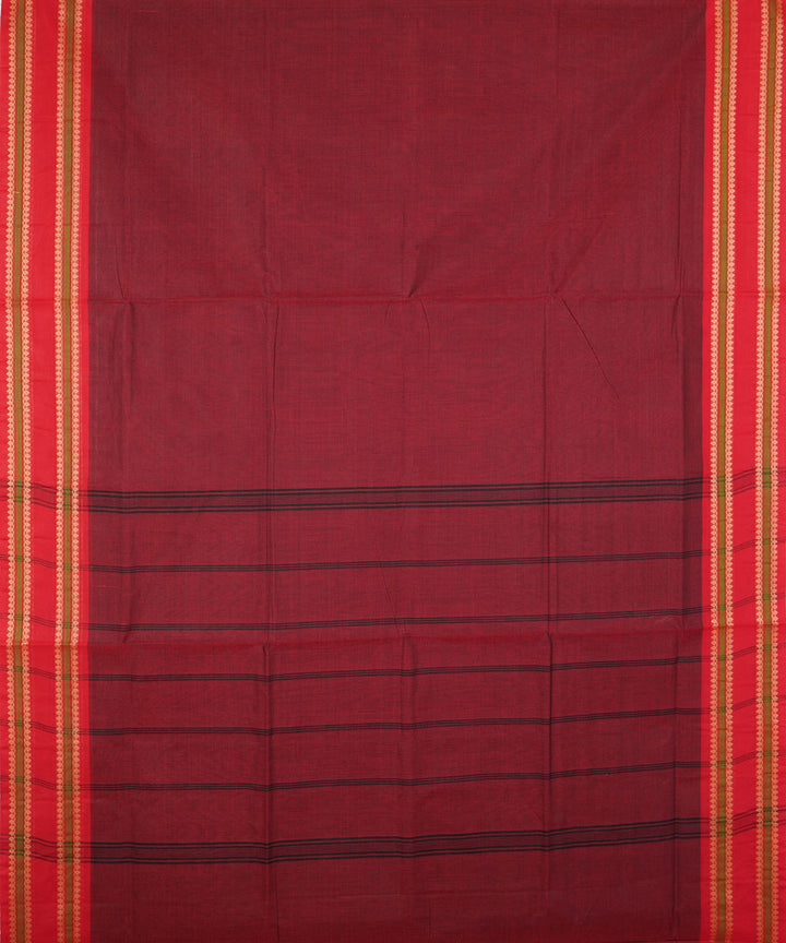 Maroon handwoven cotton venkatagiri saree