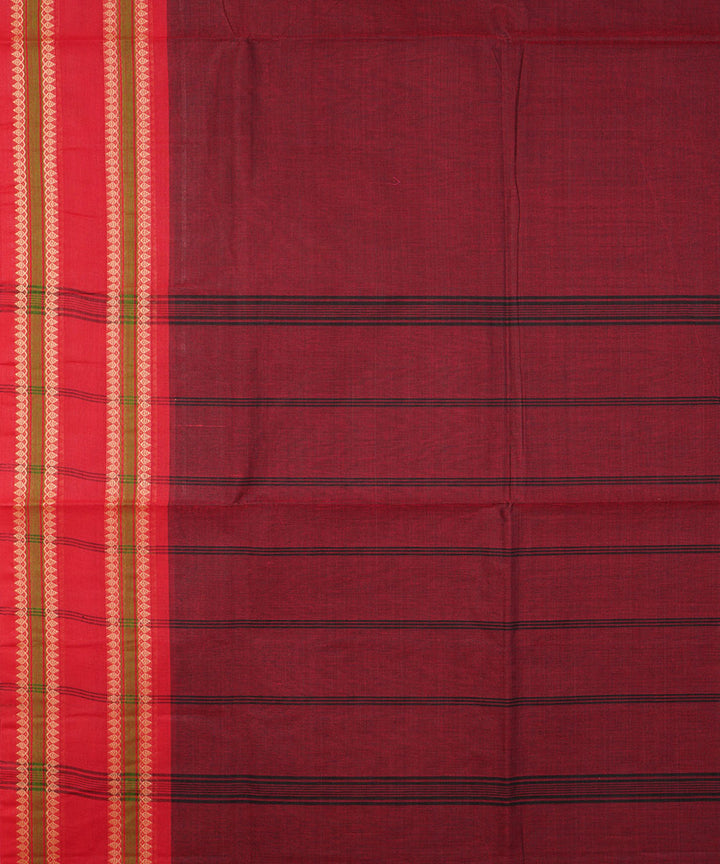 Maroon handwoven cotton venkatagiri saree