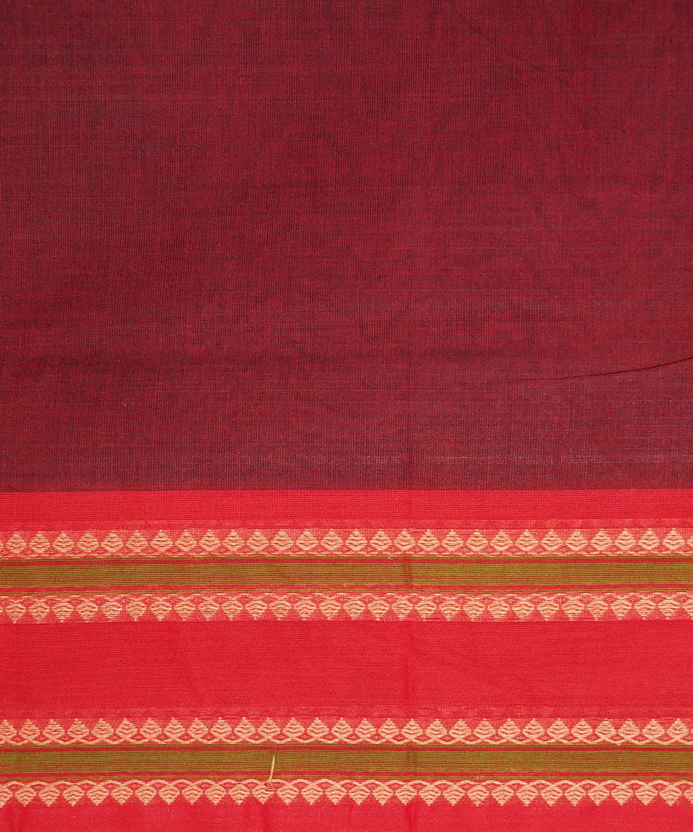 Maroon handwoven cotton venkatagiri saree
