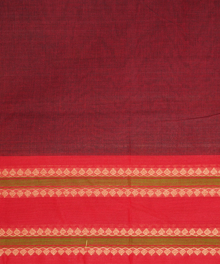 Maroon handwoven cotton venkatagiri saree