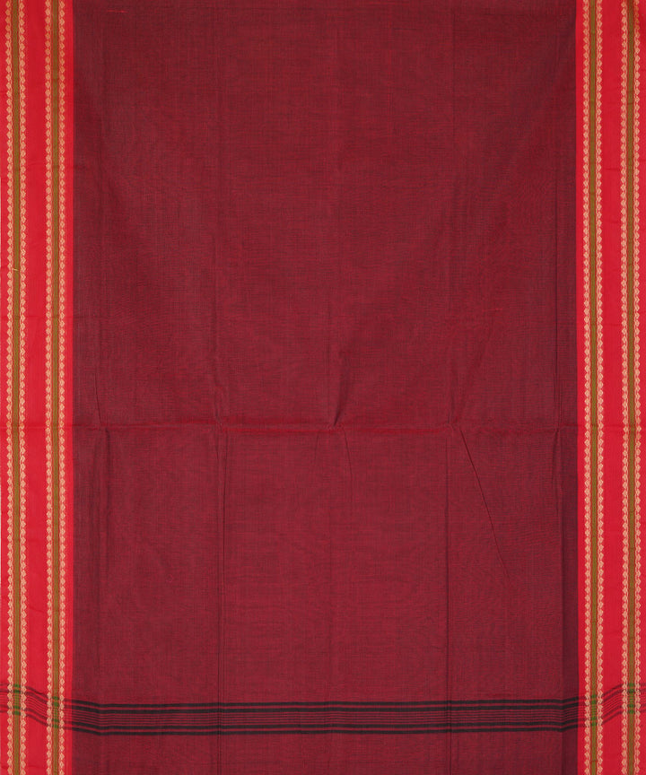 Maroon handwoven cotton venkatagiri saree