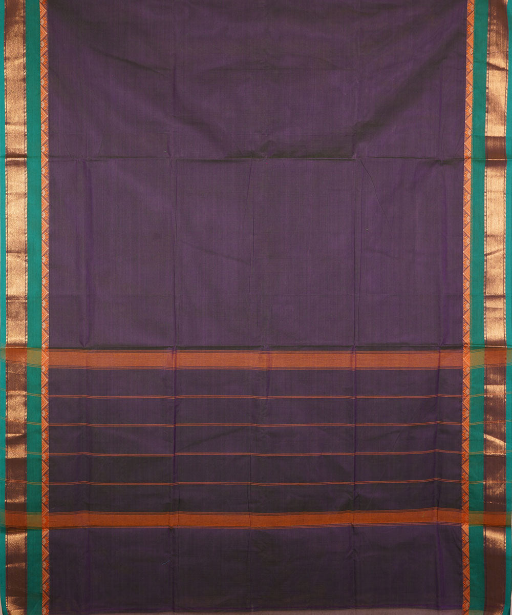 Purple handwoven cotton venkatagiri saree