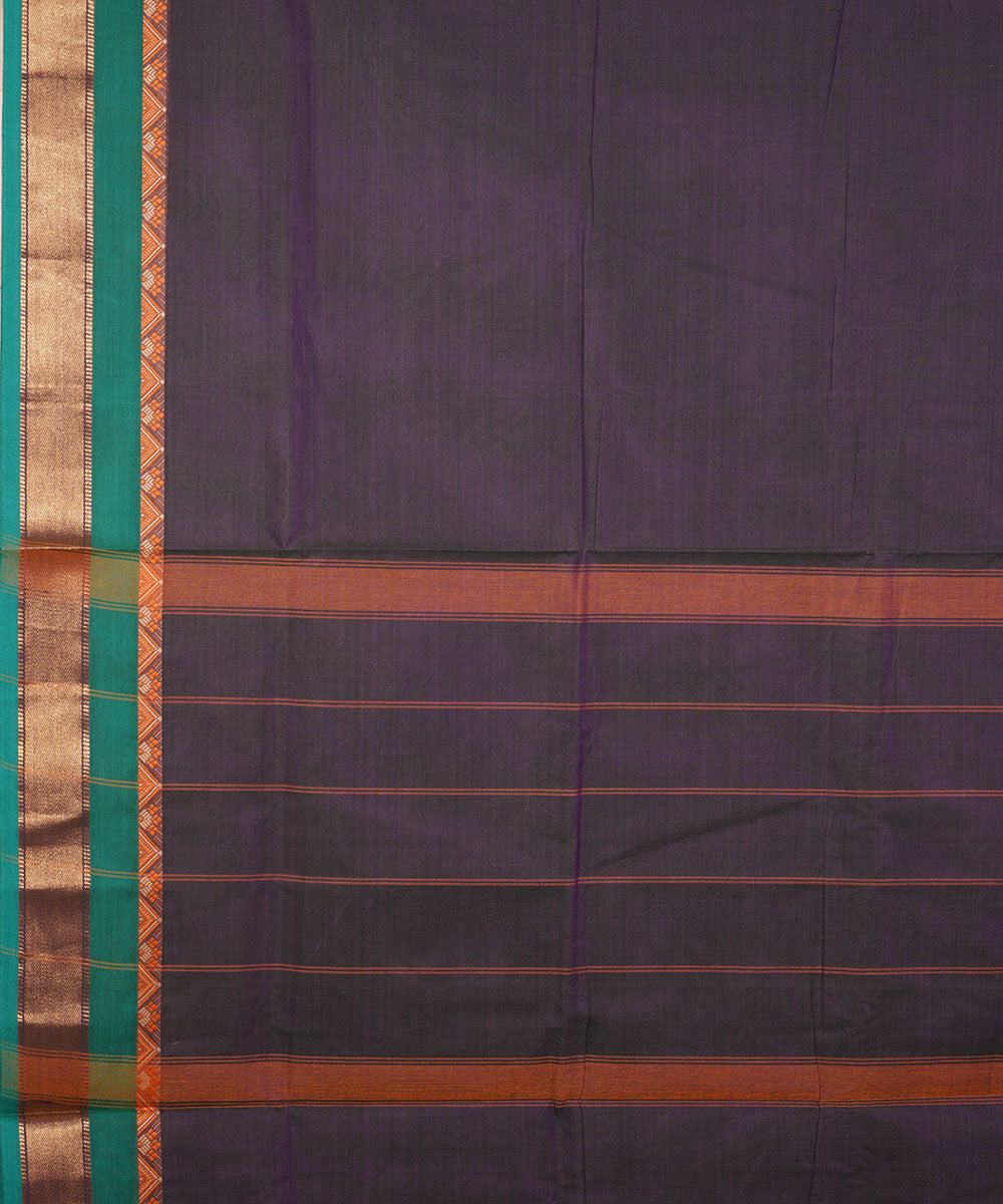 Purple handwoven cotton venkatagiri saree